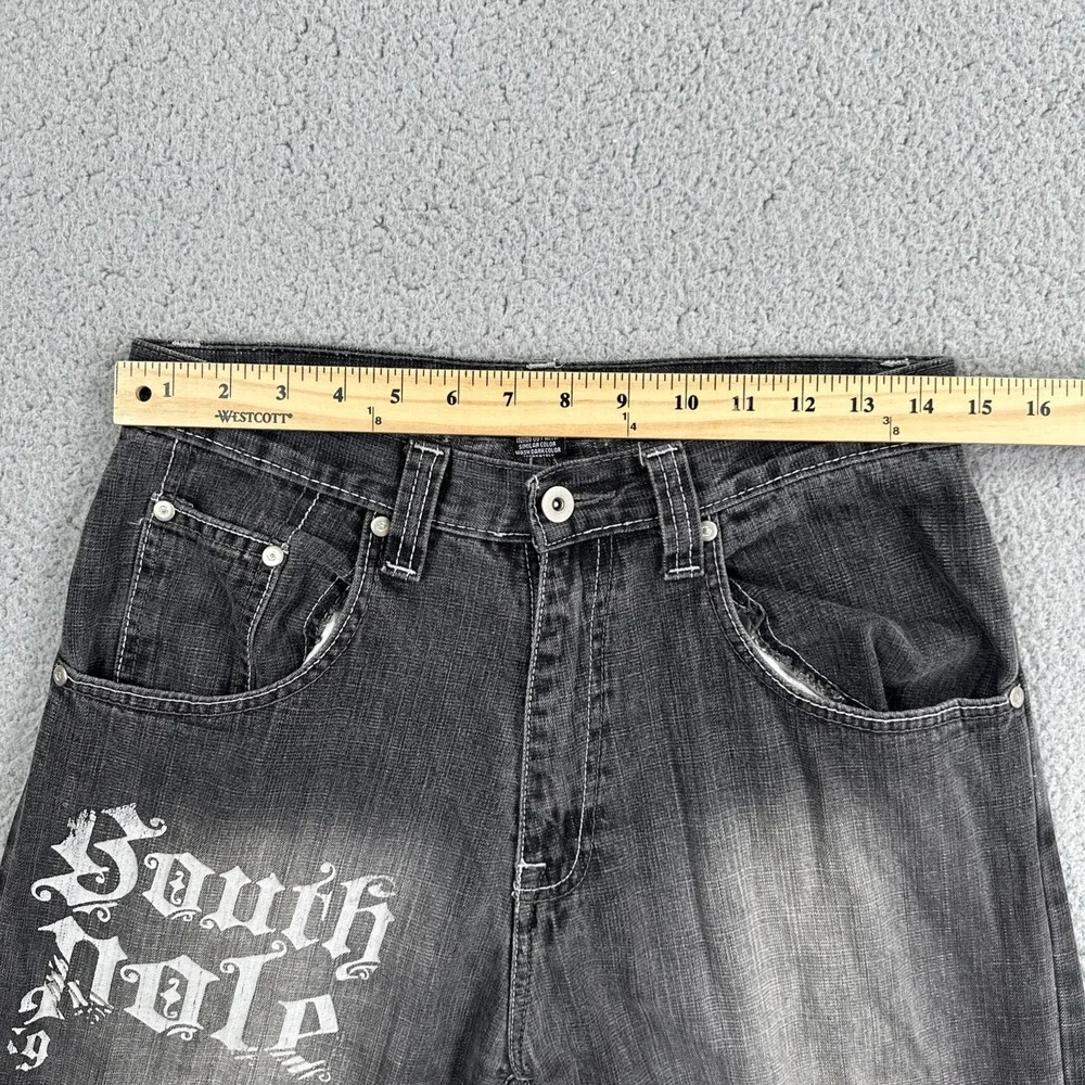VTG Y2K Southpole Baggy Wide Leg Jeans Youth Boys Size 20 Blue Spellout Logo